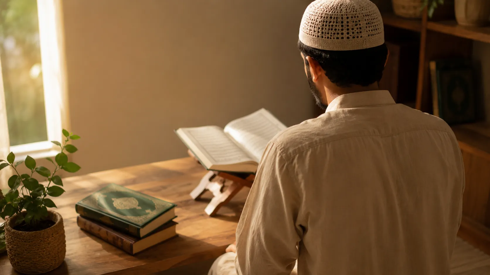 Close-up of Quranic text showing Tajweed markings