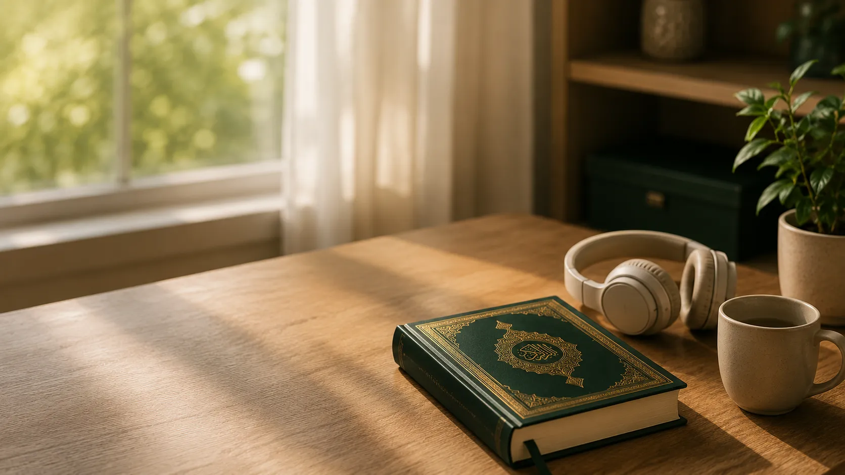 Student revising memorised portions of the Quran